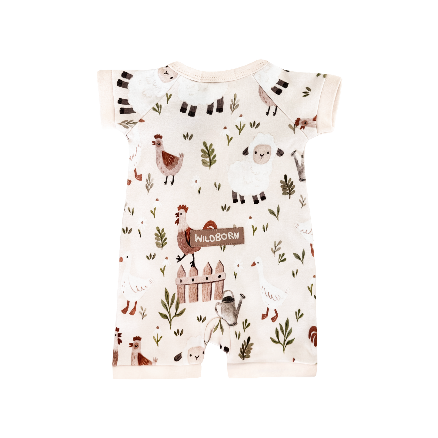 Little Farm Organic Cotton Short Zip Growsuit