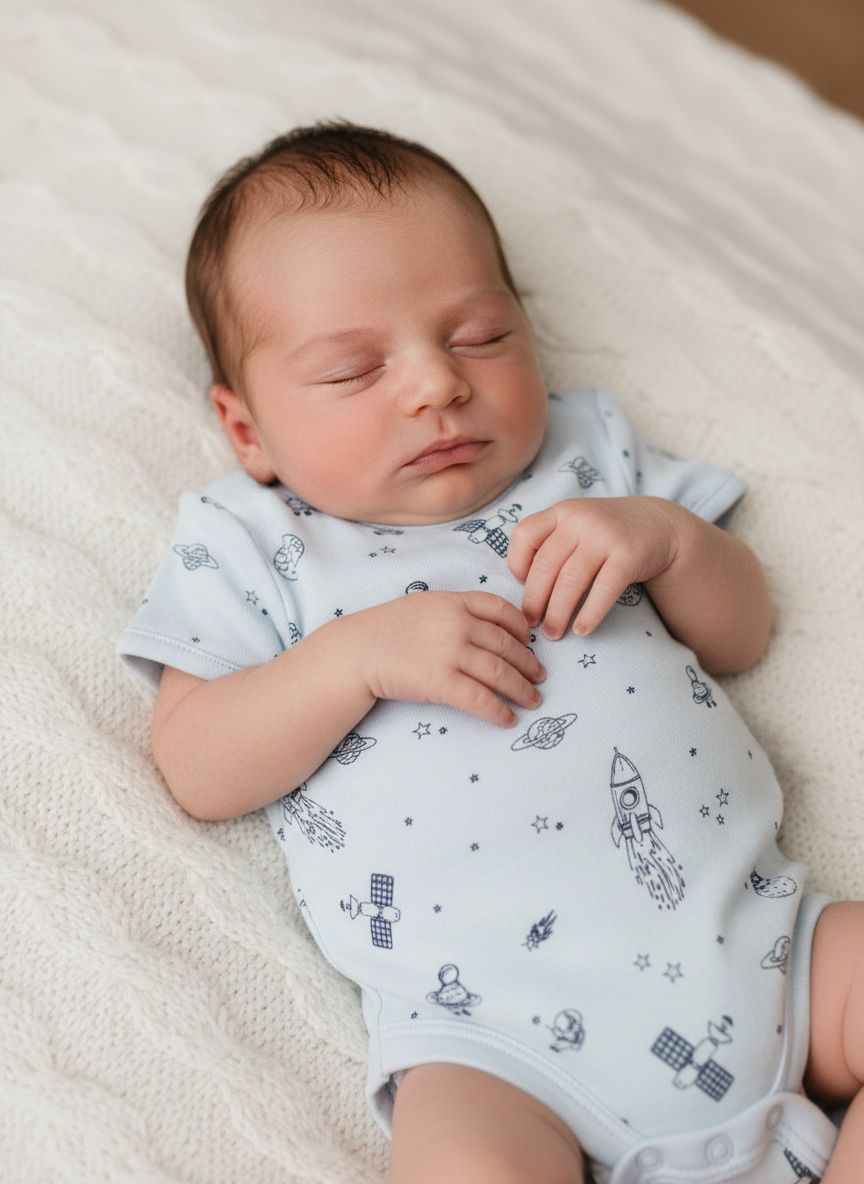 Up in Space Organic Cotton Short Sleeve Bodysuit