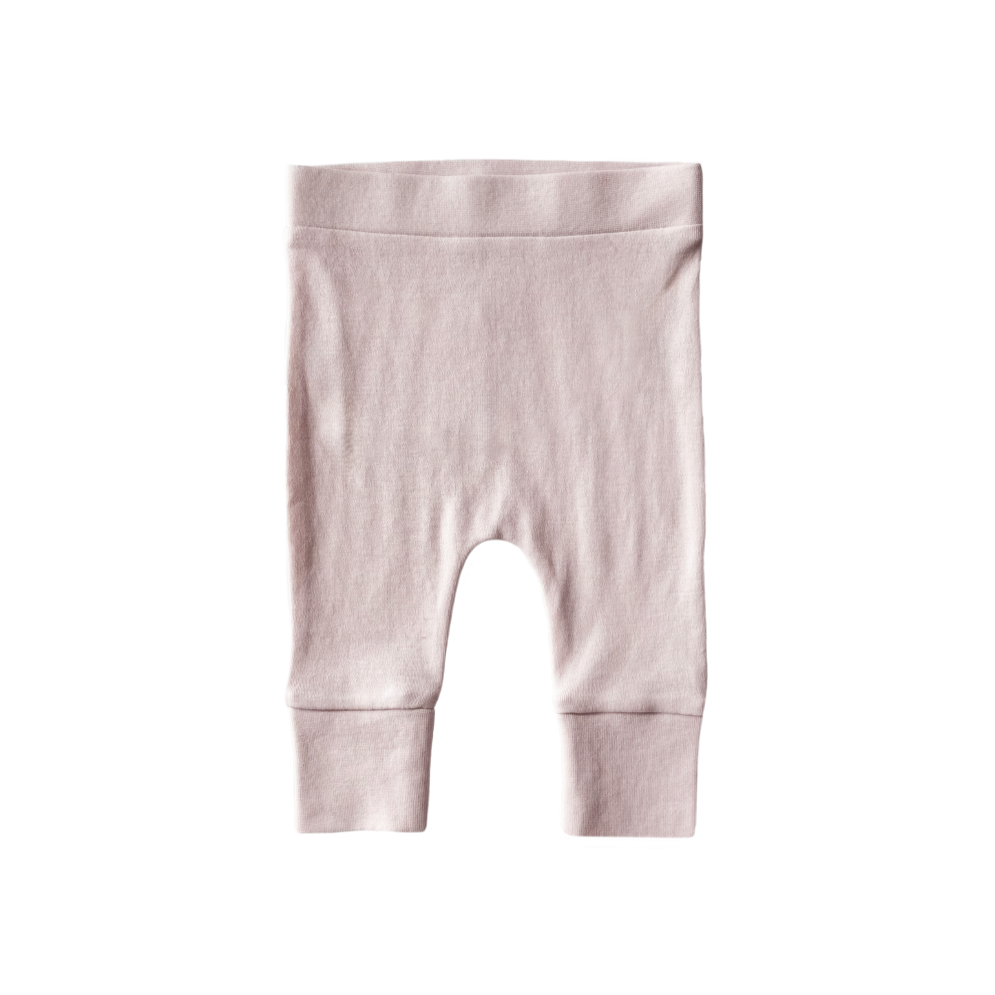 Pink baby leggings on a white background