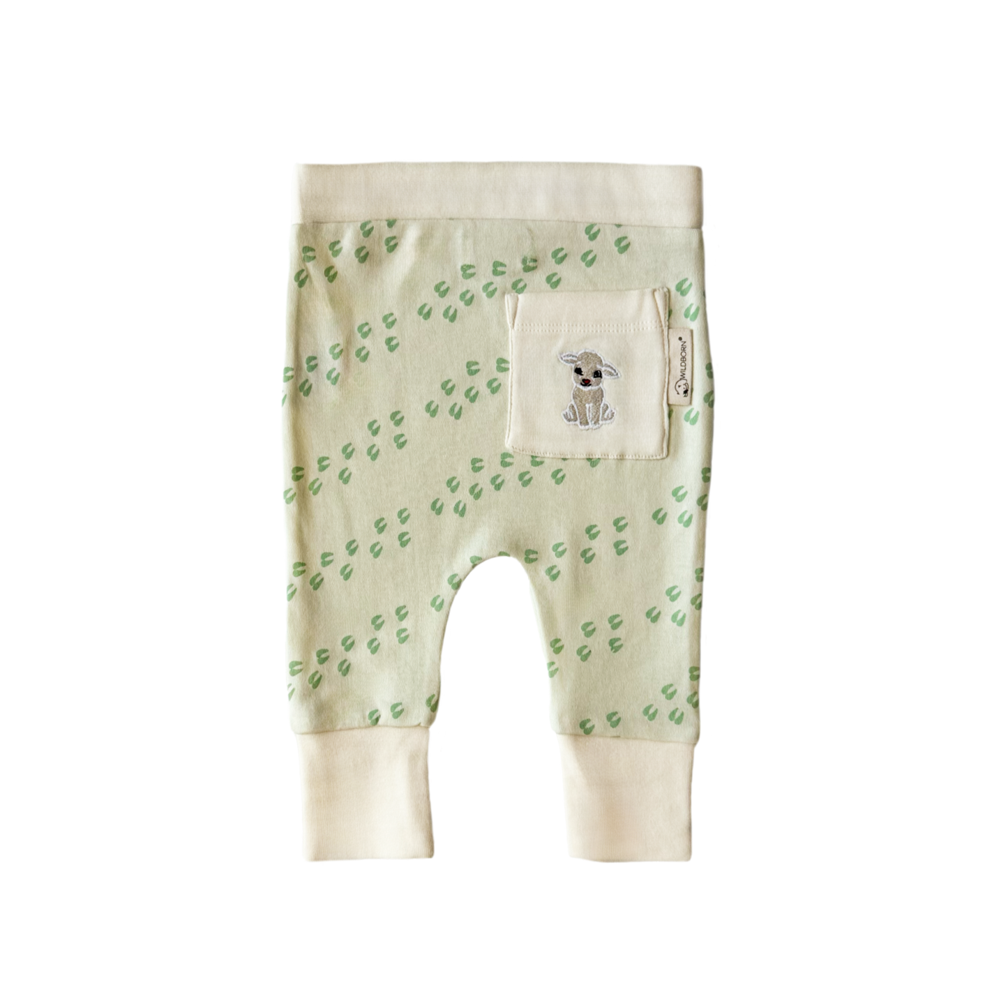 Baby Lamb Footprints Organic Cotton Pants