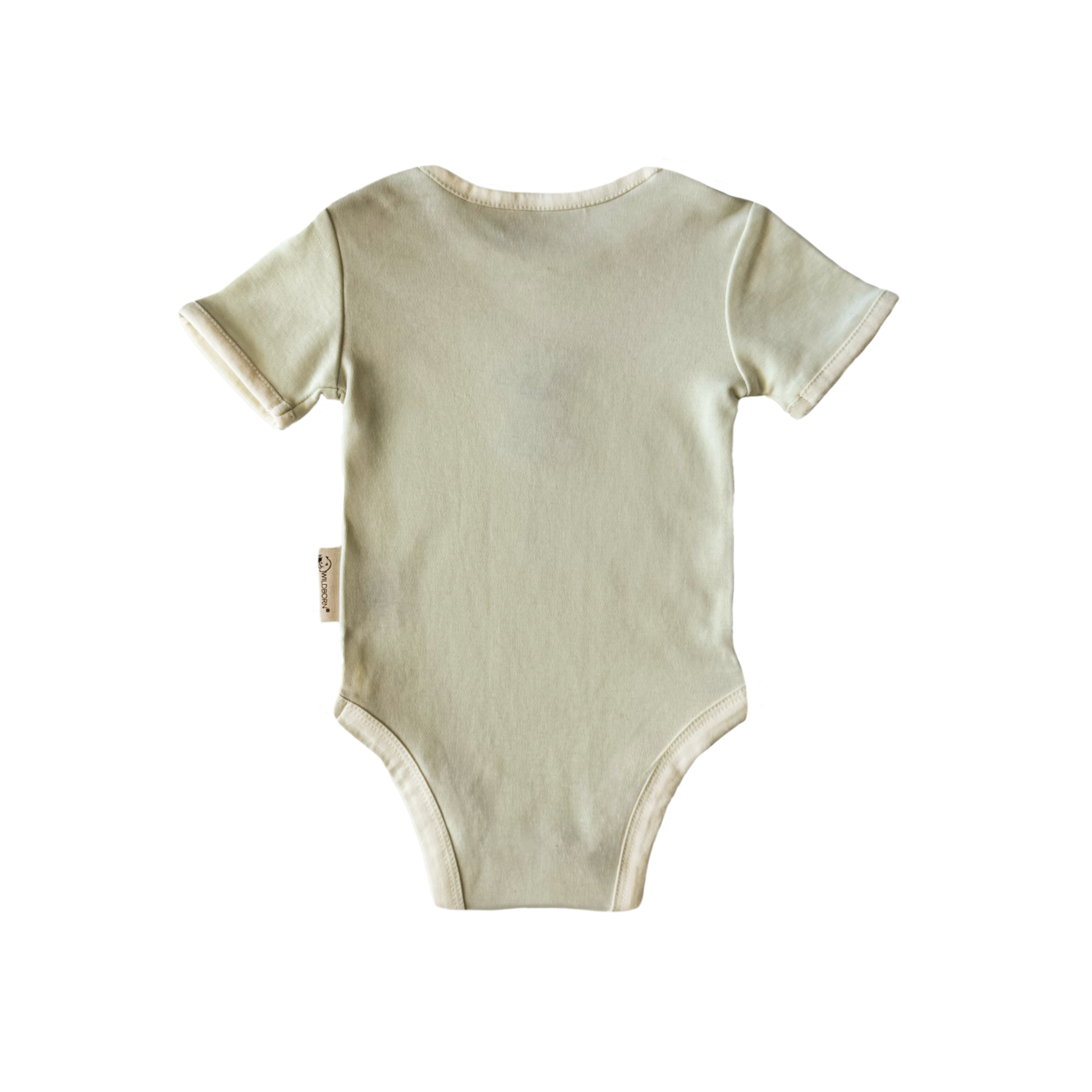 Light green baby bodysuit on a white background