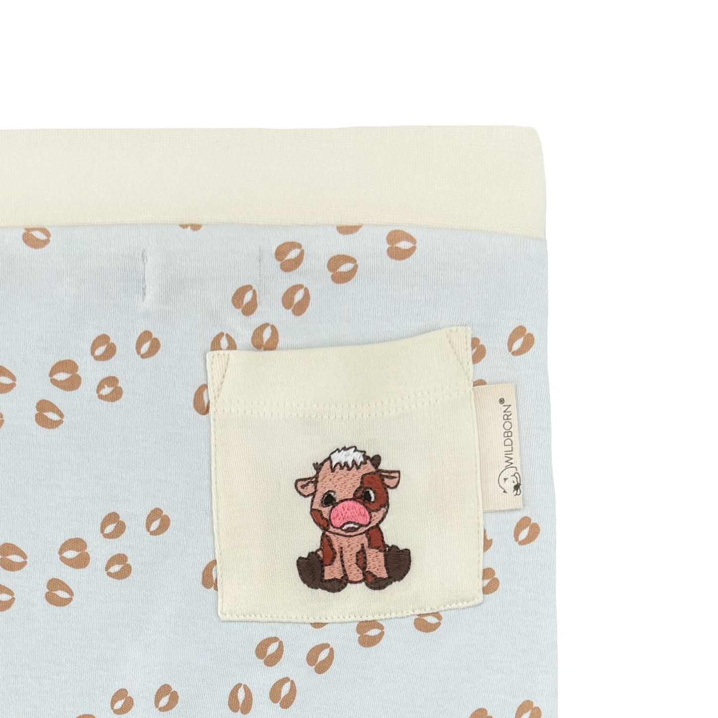 Baby Cow Footprints Organic Cotton Pants