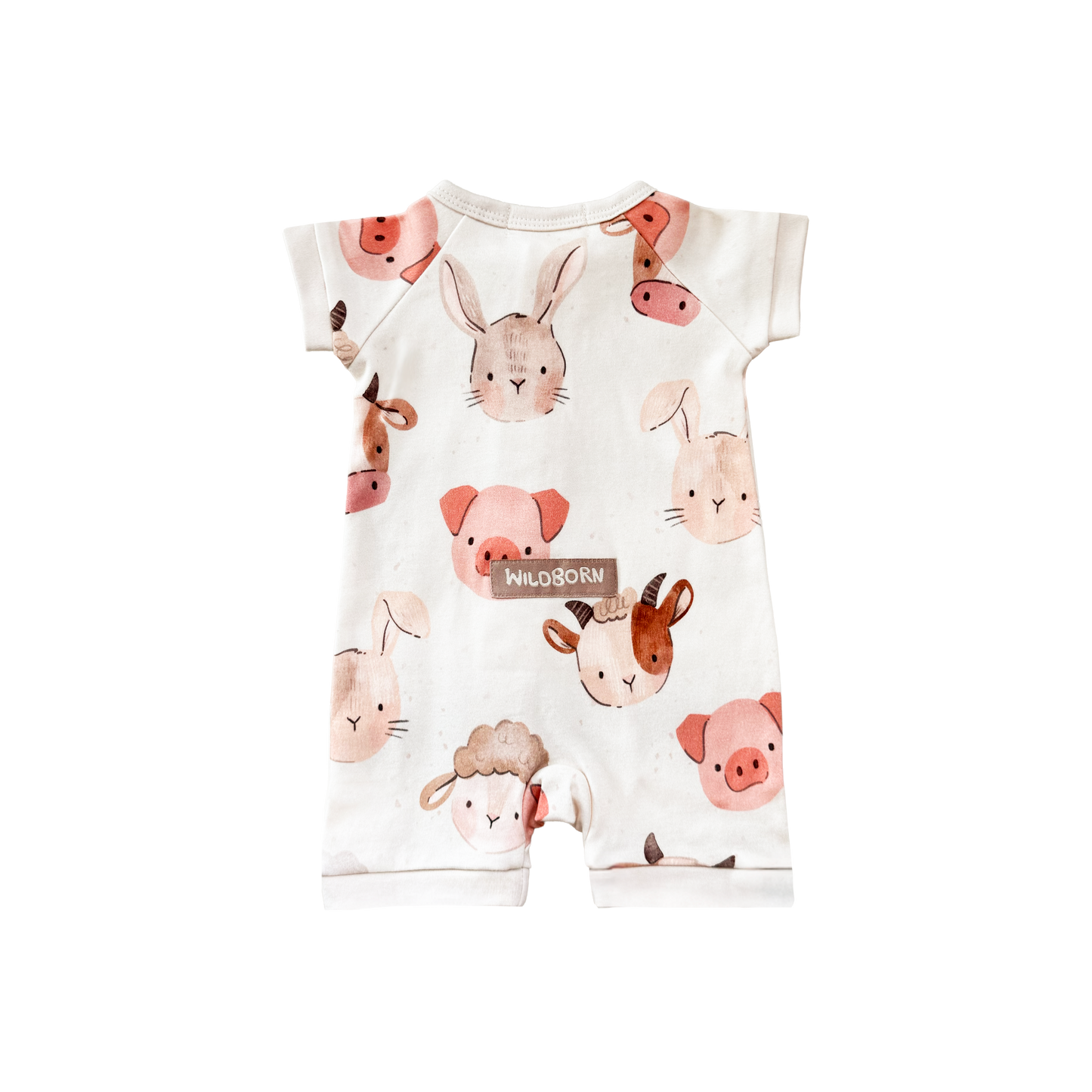 Farm Friends Organic Cotton Short Zip Growsuit