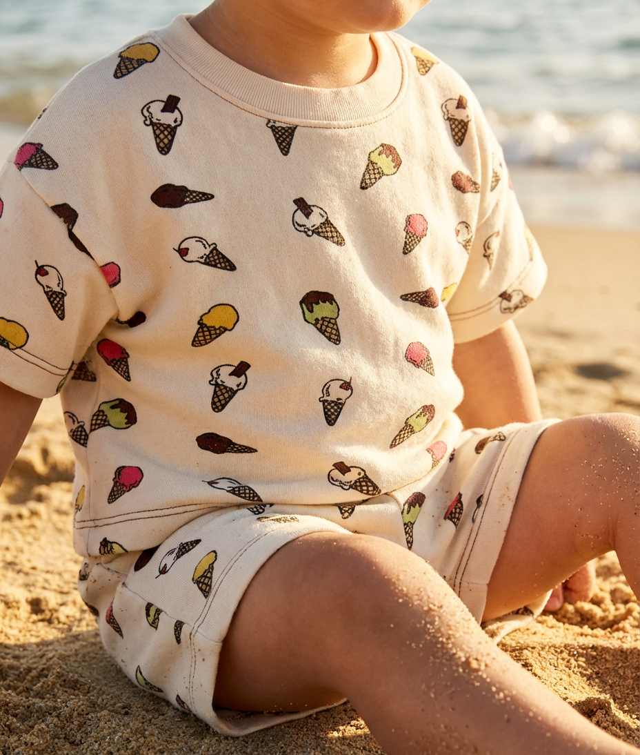 Ice-Cream Organic Cotton Shorts