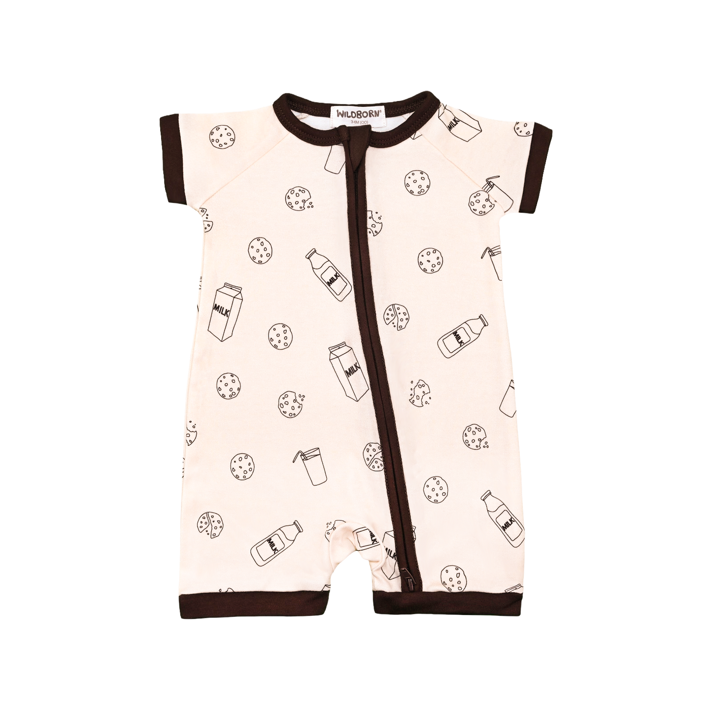 Milk & Cookies Organic Cotton Short Zip Growsuit