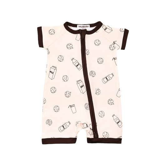 Milk & Cookies Organic Cotton Short Zip Growsuit