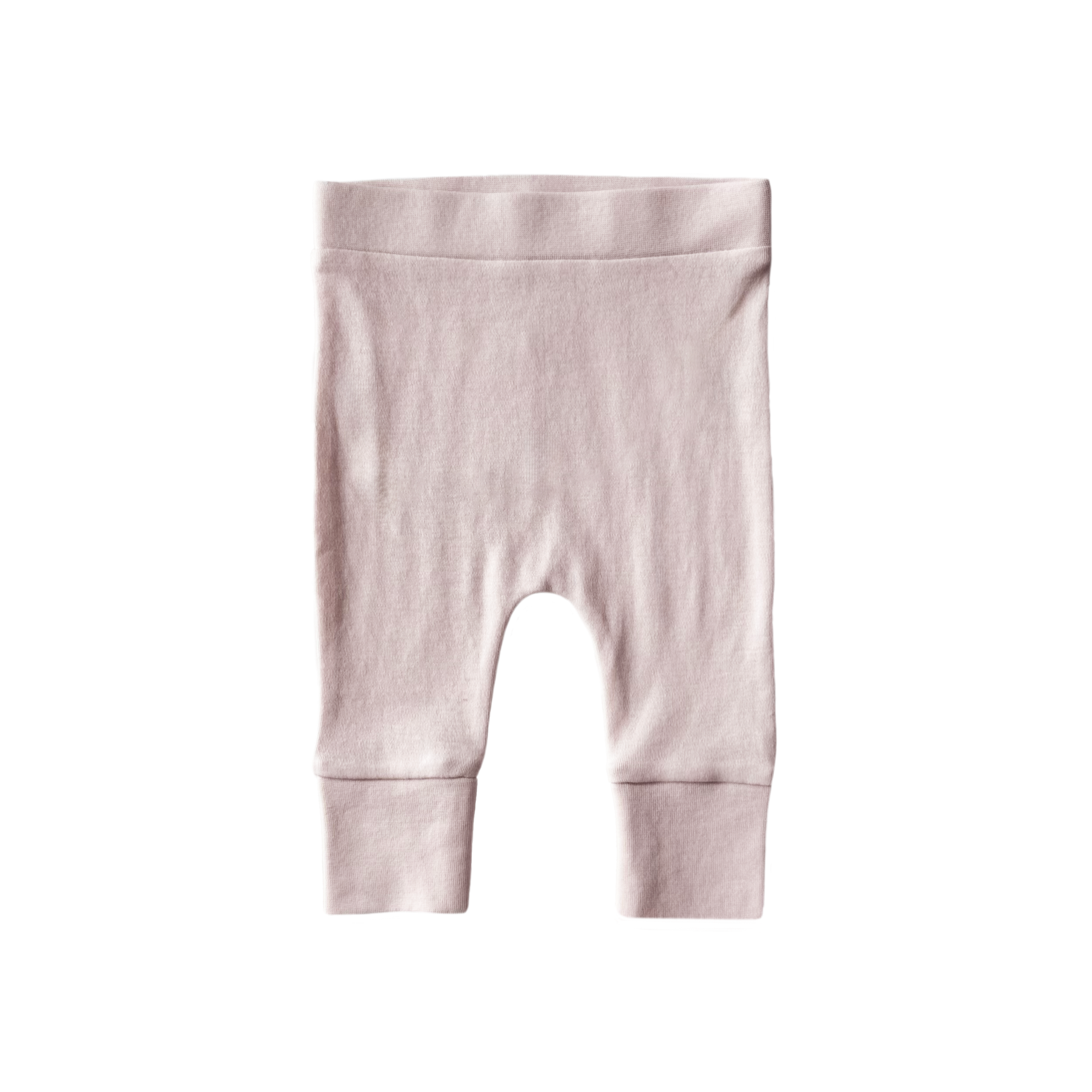Pink baby leggings on a white background