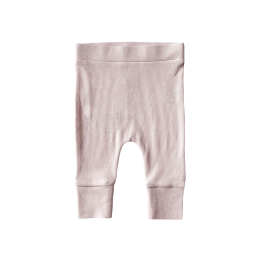 Pink baby leggings on a white background