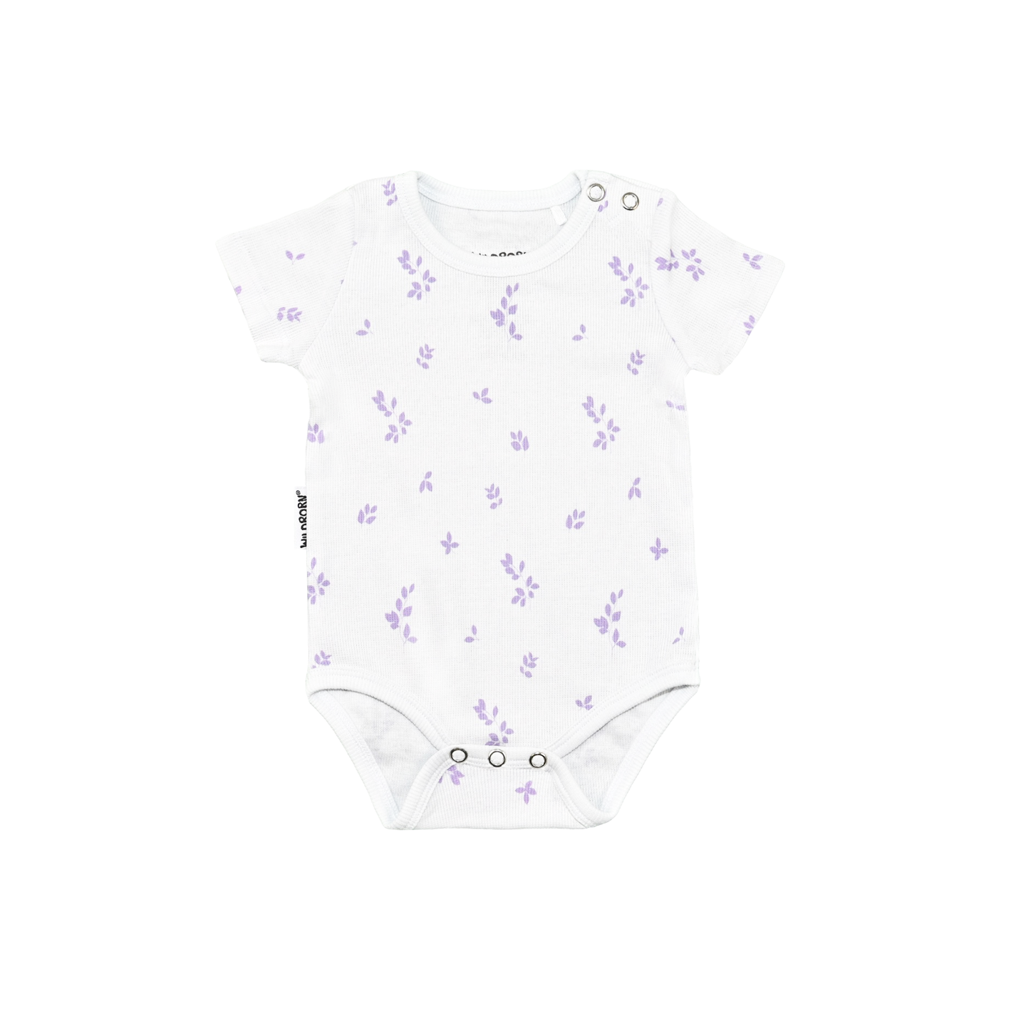 Purple Flowers Organic Cotton Short Sleeve Bodysuit