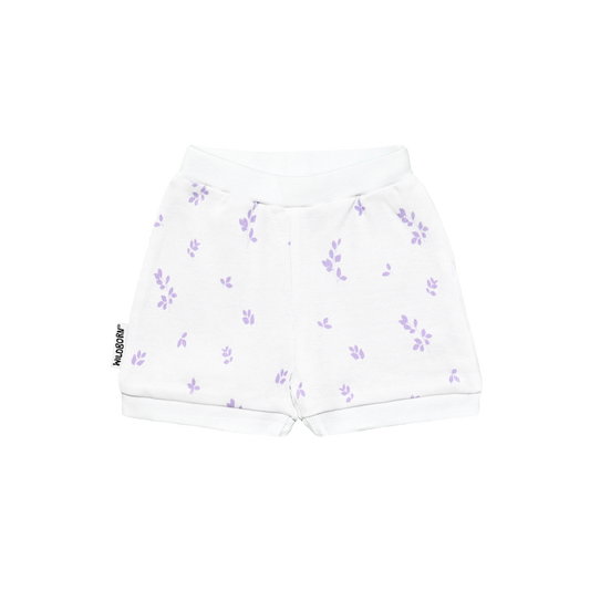 Purple Flowers Organic Cotton Shorts
