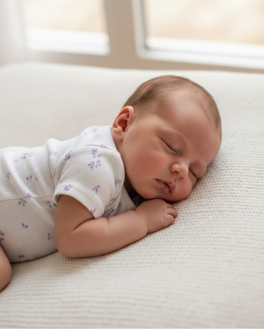 Purple Flowers Organic Cotton Short Sleeve Bodysuit