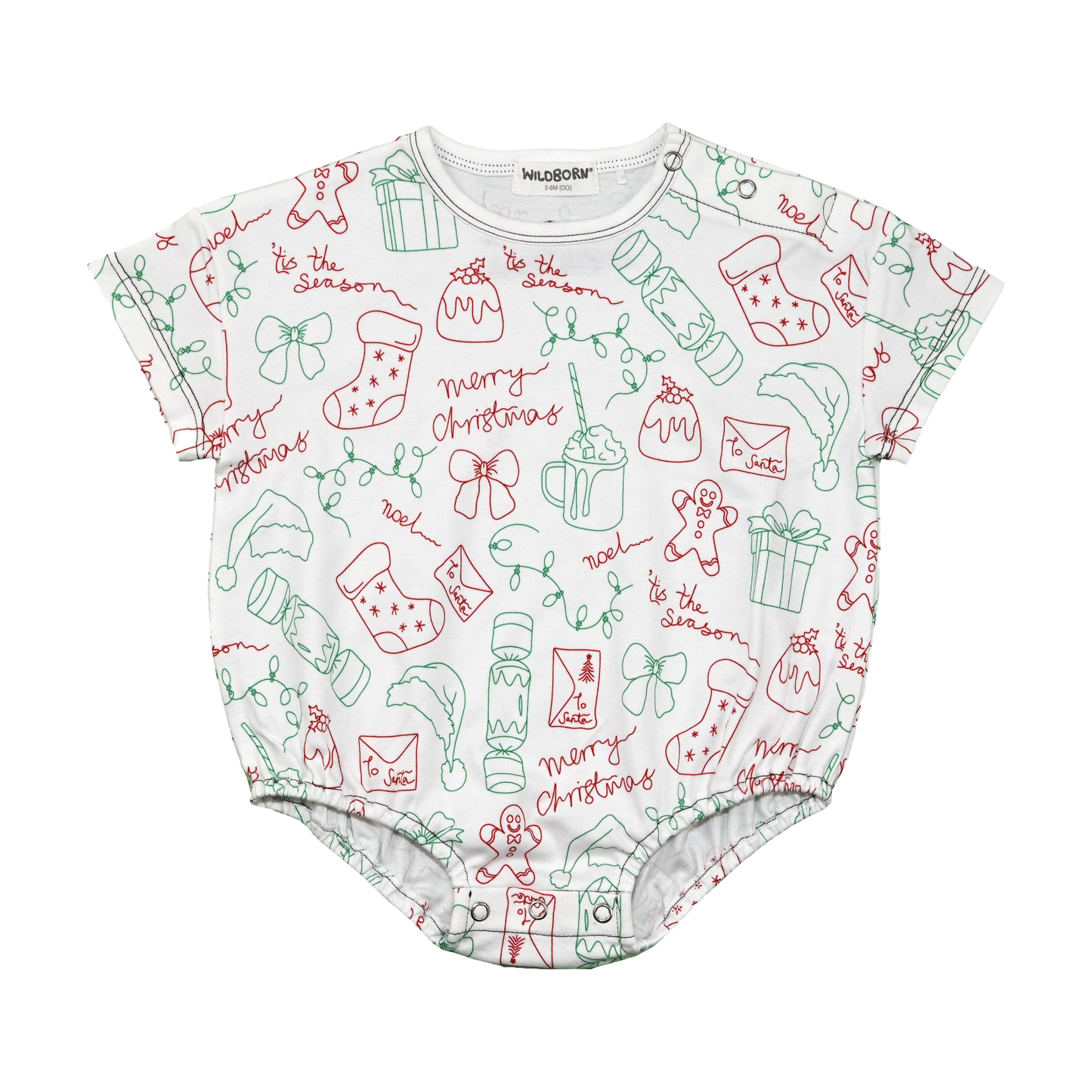 Wildborn Christmas Organic Cotton T-Shirt Romper