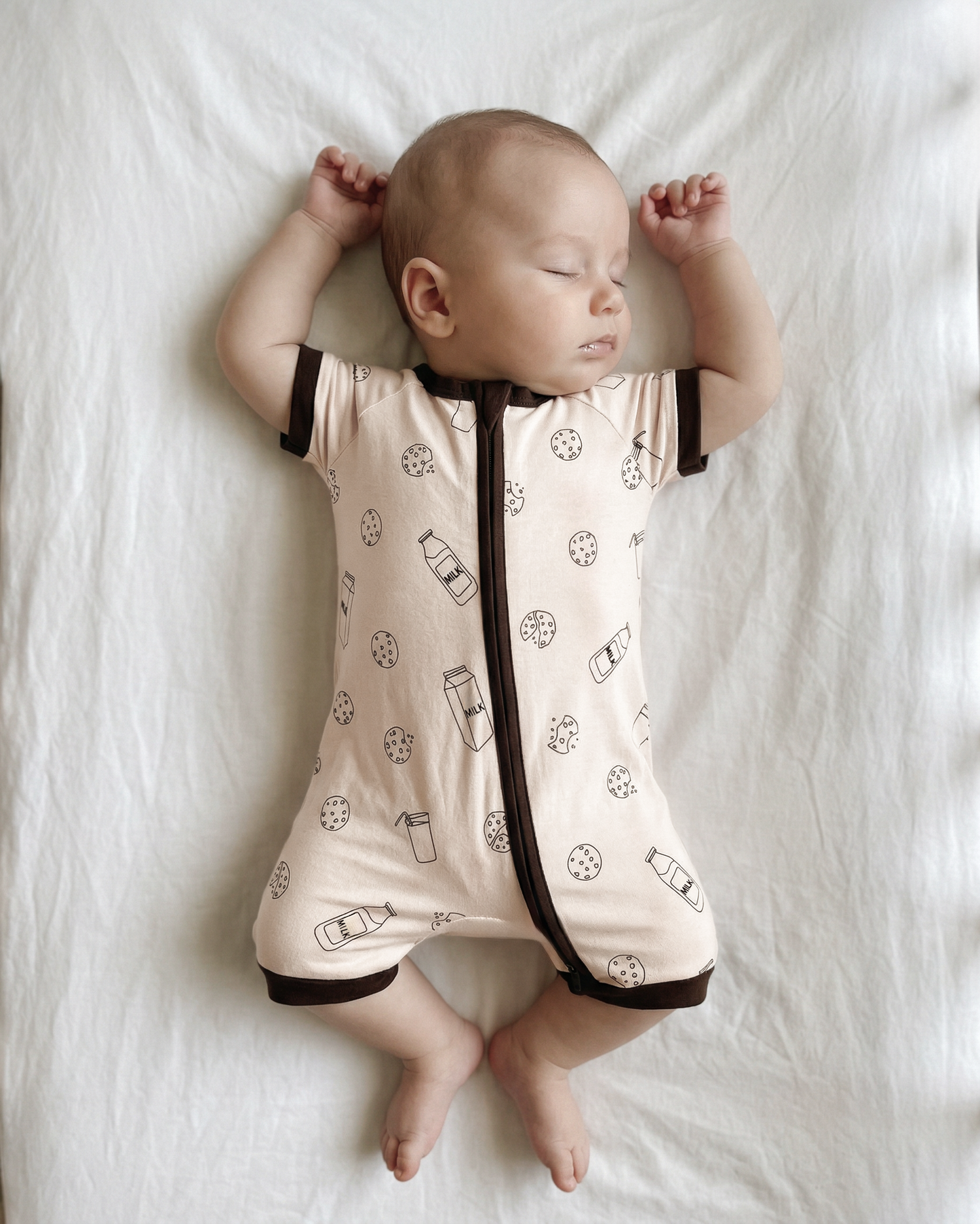 Milk & Cookies Organic Cotton Short Zip Growsuit