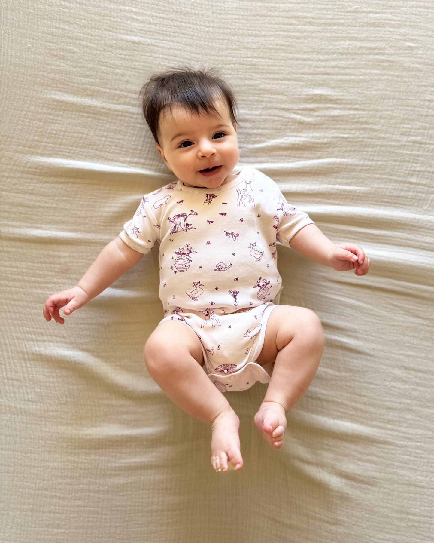 In the Woodlands Organic Cotton Short Sleeve Bodysuit